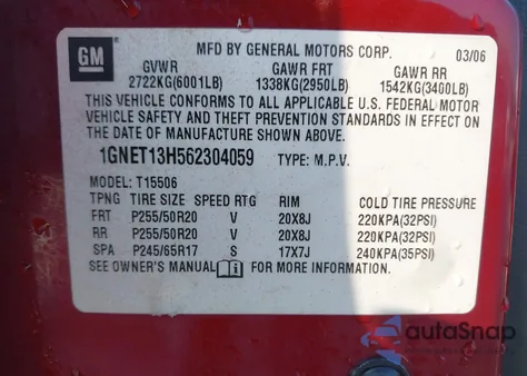 2006 Chevrolet Trailblazer Ls from USA, damaged, VIN 1GNET13H562304059